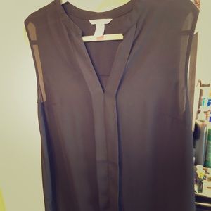 H&M black sleeveless blouse. Size 14.